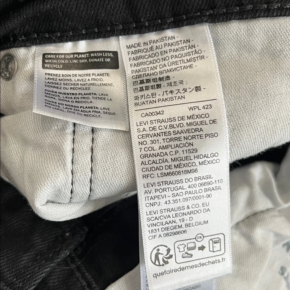Levi’s 511 Slim Fit Black Jeans Men 36x34 Stretch Denim Black 04511-5382‎ Modern